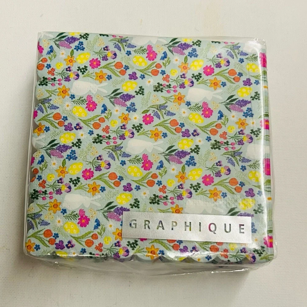 New 40 Graphique Paper Easter Cocktail Napkins 4 3/4